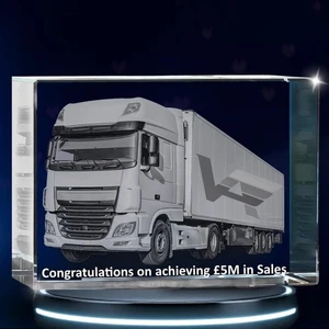 3D Signatur Kristall - Personalisierte Lasergravur Glas Andenken mit individuellem - Bild 1 von 9