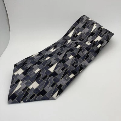 Corbata Zylos George Machado 100 % seda italiana Art Deco abstracta negra clásica Foto 1 de 4