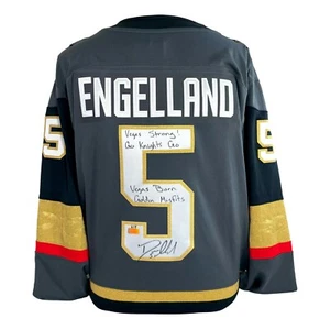 Deryk Engelland Autographed Inscribed x5 Vegas Golden Knights Jersey #D/5 COA - Picture 1 of 5