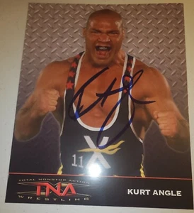 Signiertes handsigniertes TNA Wrestling Kurt Angle Promo Foto Impact WWE WWF WCW AEW - Bild 1 von 3