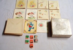 11 unbenutzte 50er Jahre Geschenkkarten Beilagen Danke, Geburtstag, Jubiläum, Baby - Bild 1 von 5