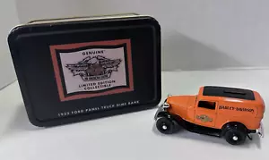 ERTL Harley Davidson - 1932 Ford Panel Truck Dime Bank Diecast 1/43 With Tin - Picture 1 of 8