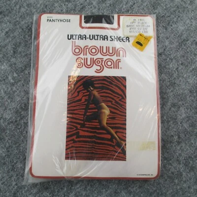 Brown Sugar Pantyhose Womens Medium Off Black Ultra-Ultra Sheer 100% Nylon - Image 1 of 4