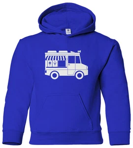 Ice Cream Truck Youth Hoodie Sweatshirt Cute Birthday Party Theme Gift - Picture 1 of 10