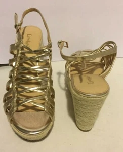TOTALMENTE NUEVO A LA VENTA Cuero Oro LimeLight Cuñas Talla 9.5m Nuevo con Caja - Imagen 1 de 10