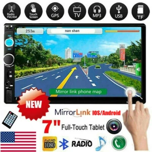 2DIN Bluetooth FM Player Stereo Radio Car 7"" HD MP5 Touch Screen USB TF AUX IN - Picture 1 of 10
