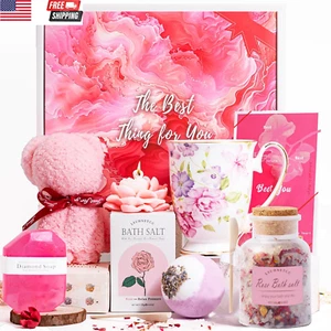 Luxury Gift Box, Unique Gift for Women Relaxing Spa Gift Baskets Self Care, Mug - Picture 1 of 9