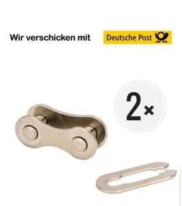 2x  Fahrrad Kettenschloss 1/2x1/8" Zoll   Single Speed Kette  - Bild 1 von 6