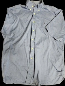 Ralph Lauren Polo Mens Blake Shirt Size Large Blue Short Sleeves Logo - Picture 1 of 4