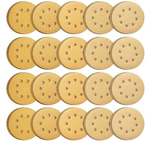 5 inch Sanding Discs 60-220 Grit Hook Loop 8-Hole Orbital Sander Paper Sandpaper - Picture 1 of 10