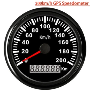 85mm 200kph Gps Speedometer For Car Marine Atv Red Led Black Odometer Waterproof - Picture 1 of 6