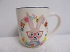 Sur La Table Hoppy Easter Bunny Rabbit Floral Ceramic Coffee Tea Cup Mug