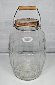 Vintage Duraglas Pickle Jar With Metal Lid & Handle Clear Glass I 63 - Picture 1 of 8