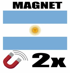 2 x ARGENTINE Drapeau Magnet 6x3 cm Aimant déco magnétique frigo - Picture 1 of 3