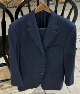 Hickey Freeman New York Brown Label Blue Suit 41R Pants 34x32 - Picture 1 of 4