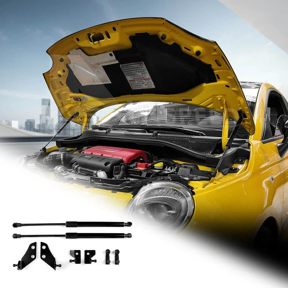 For FIAT 500 08-24 Abarth 595 695 12-24 Hood Lift Support Hydraukic Strut Black - Image 1 of 4
