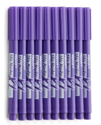 Surgical Marker Pen Pack of 10 Purple Viscot XL Prep Resistant Ink