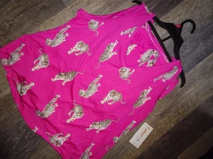 women's plus 2X OR XS tiger print pajama set top shirt tank & shorts NWT - Picture 1 of 7