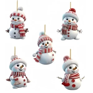 5Pcs/Lot Holiday Snowfigure Tree Deck Strong Acrylic Suspended Divisions Display - Picture 1 of 8
