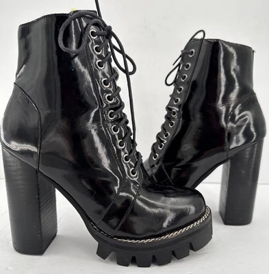 Botines JEFFREY CAMPBELL Legión 9M Cuero Con Cordones Grunge Plataforma Gótica Foto 1 de 4