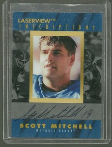 Scott Mitchell 1996 Pinnacle Laserview Inscriptions Card Signed /4900 Auto