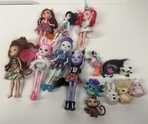 Mattel Enchantimals Dolls Toys Animal Bundle Large Lot 15 Total Figures Pets - Picture 1 of 6