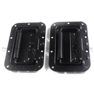 2 pezzi maniglie da incasso nere per flight case ATA carica a molla 160 mm x 108 mm - Foto 1 di 5
