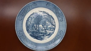 Piatti Vintage Currier e Ives "The Old Grist Mill" Blu 10" - Scegli tu - Foto 1 di 23