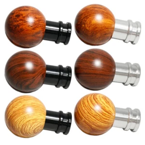 Universal Classic JDM Round Wood Look Manual Gear Stick Shift Knob Shifter Lever - Foto 1 di 14