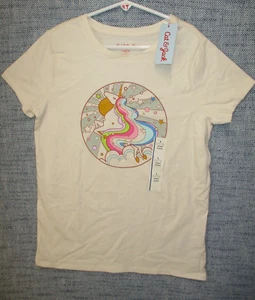 Cat & Jack Girls Short Sleeve Unicorn Graphic Pullover T Shirt Size Large 10/12 - Picture 1 of 6