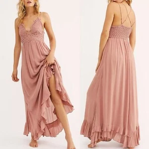 Free People One Adela Maxi Dress in Dusty Rose size Small - Picture 1 of 10