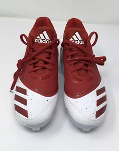Mens adidas V Bounce Metal Baseball Softball Cleats Red/White Size 7. G28307 - Picture 1 of 12