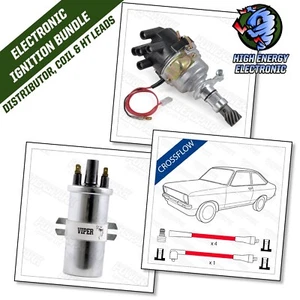Ford Kent Crossflow Engines Electronic Distributor Viper Coil and 10mm HT Leads - Picture 1 of 6
