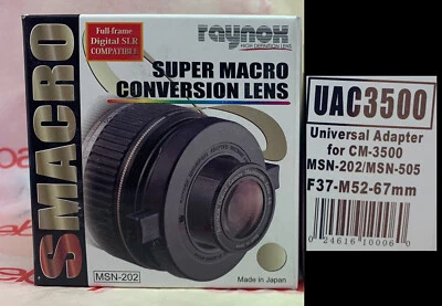 Raynox MSN-202 Super Macro Lens +SNAP-ON UAC3500 for 52mm 55mm 58mm 62mm 67mm - Image 1 of 4