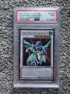 Yu-Gi-Oh! Clear Wing Synchro Dragon CROS-EN046 1st Ultimate Rare PSA 9 MINT - Image 1 of 2
