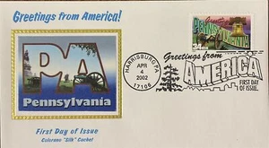 Colorano Silk 3598 Greeting from America - Pennsylvania State Capitol Harrisburg - Picture 1 of 1