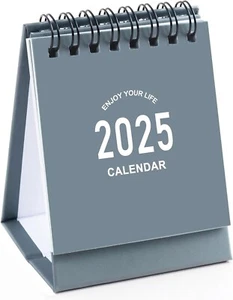 Mini Desk Calendar 2025-2025 Small Desktop Calendar Thick Paper Twin-Wire Bindin - Picture 1 of 4