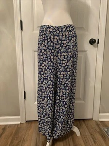 Mew Madewell Huston Pull-On Crop Pants in French Floral Blue Moon Sz XL K9969 - Picture 1 of 11