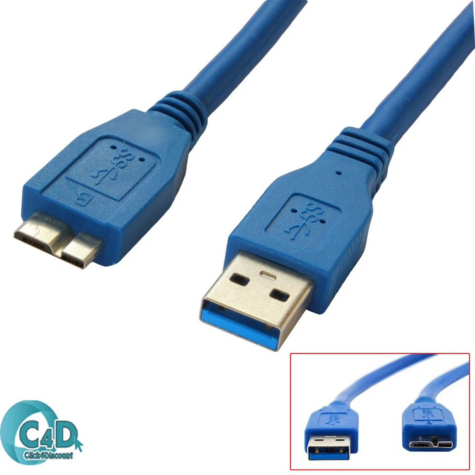 0.5m HighSpeed USB 3.0 Cable for WD My Passport Ultra External Hard Drive HDD - Image 1 of 1