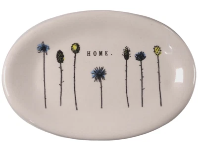 RAE DUNN Magenta INICIO Flores Silvestres PLATO Floral Flor Baratija Decoración Artesanal Foto 1 de 4