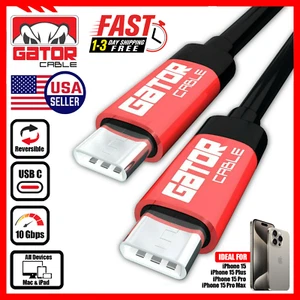 USB-C to USB-C Fast Charger Cable Data PD 30W For iPhone 15 16 Plus Pro Max - Picture 1 of 25