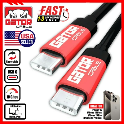 USB-C to USB-C Fast Charger Cable Data PD 30W For iPhone 15 16 Plus Pro Max - Image 1 of 4