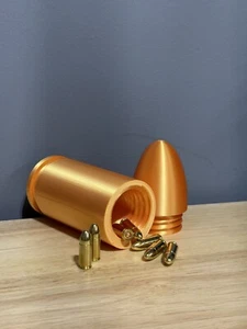 9MM Bullet Pill Storage Container: Multisize, Unique Design Functional Organizer - Picture 1 of 5