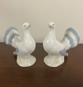 Vintage 2 zwei Turteltauben 12 Days of Christmas blau weiß 3x3,5 - Bild 1 von 7