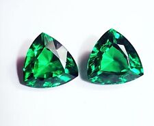 17 Ct Green Tsavorite Garnet Pair In Trillion Cut Certified Loose Gemstone