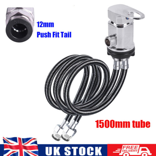 CARAVAN MOTORHOME SHOWER MIXER WITH 1500mm TAILS IN CHROME NON MICROSWITCH 1/2"