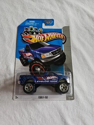 2013 Hot Wheels FORD F-150 Blue 45/250 LITTLE BEND City Works  - Image 1 of 4