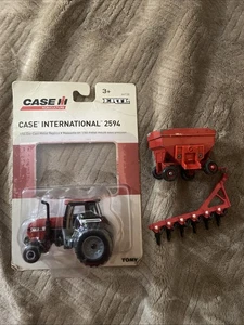 Ertl 1/64 Case International 2594 Traktor Die-Cast mit Wagen & Pflug ohne Karte - Bild 1 von 9