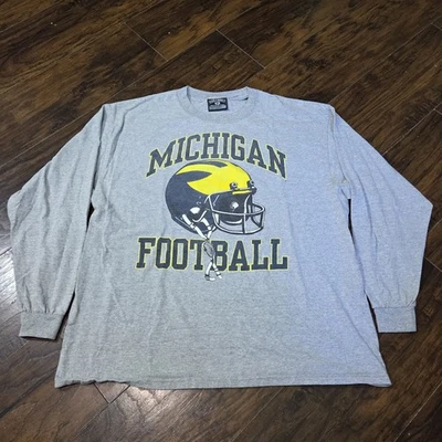 Camiseta manga larga de la Universidad de Michigan Steve Barrys vintage para hombre talla XL Foto 1 de 4