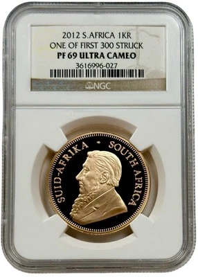 2012 South Africa Gold 1 oz Proof Krugerrand Coin NGC PF 69 UC 3,531 Minted - Image 1 of 2